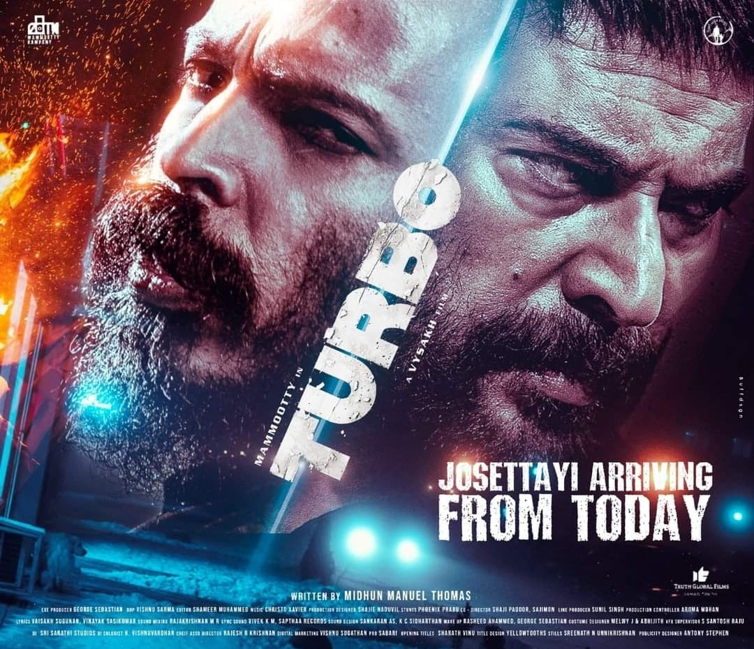 #Turbo - Good first half followed by a superb 2nd half. Mammukka in 🔥 mode. Raj B rises to the occasion with a strong villain character. Most of the comedies work. Action scenes are superb. Technically top notch. Bgm 🔥 The best action entertainer Malayalam cinema has produced