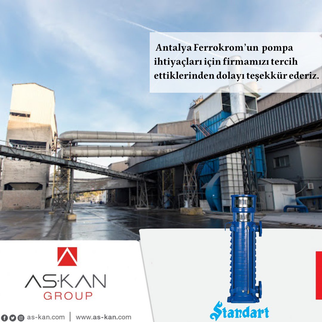 Antalya Ferrokrom’un pompa ihtiyaçları için firmamızı tercih ettiklerinden dolayı teşekkür ederiz. 

#antalya #ferrokrom #standartpompa #askangroup #askanmühendislik