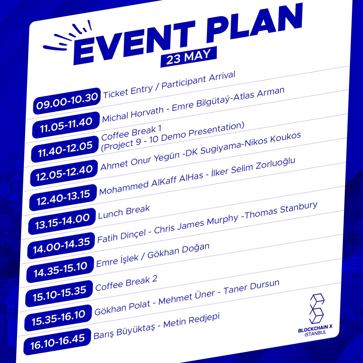 💜 Here’s the second day’s agenda for #BlockchainXIstanbul2024👇🏻