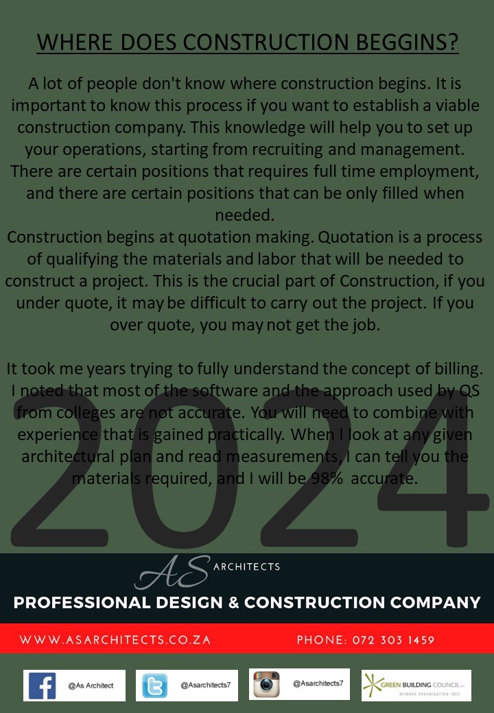 📆 23 MAY 2024
⏰ 08:00am
📲 WHERE DOES CONSTRUCTION BEGINS

🦺🚧👷🏿‍♂️🛖🪵🪨🧱🏡🛺🛻👷🏿‍♂️🚧🦺

#AsArchitects #BlackExcellence #Levels  #Thursdayhustle #BlackExcellence  #Keepmoving #NoSleepGang #SIYAPHUSHA #Focus #Nevergiveup #Beinspired #FocusChallenge #PromiseLand