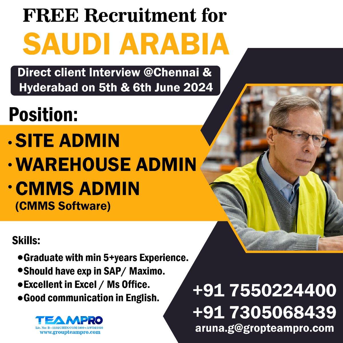 #freerecruitment #saudijobs #saudijobseekers #admin #siteadmin #cmmsadmin #warehouseadmin #facilitymaintenance #directinterview #shortlsitingunderprogress #immediatejoiners