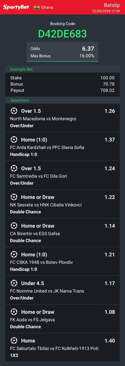 LinQOdds's tweet image. sportybet.com/gh/?shareCode=…

Rollover Day3
Target 🎯  potential GHc12,500

You can join my telegraph channel ODDS OF ALL