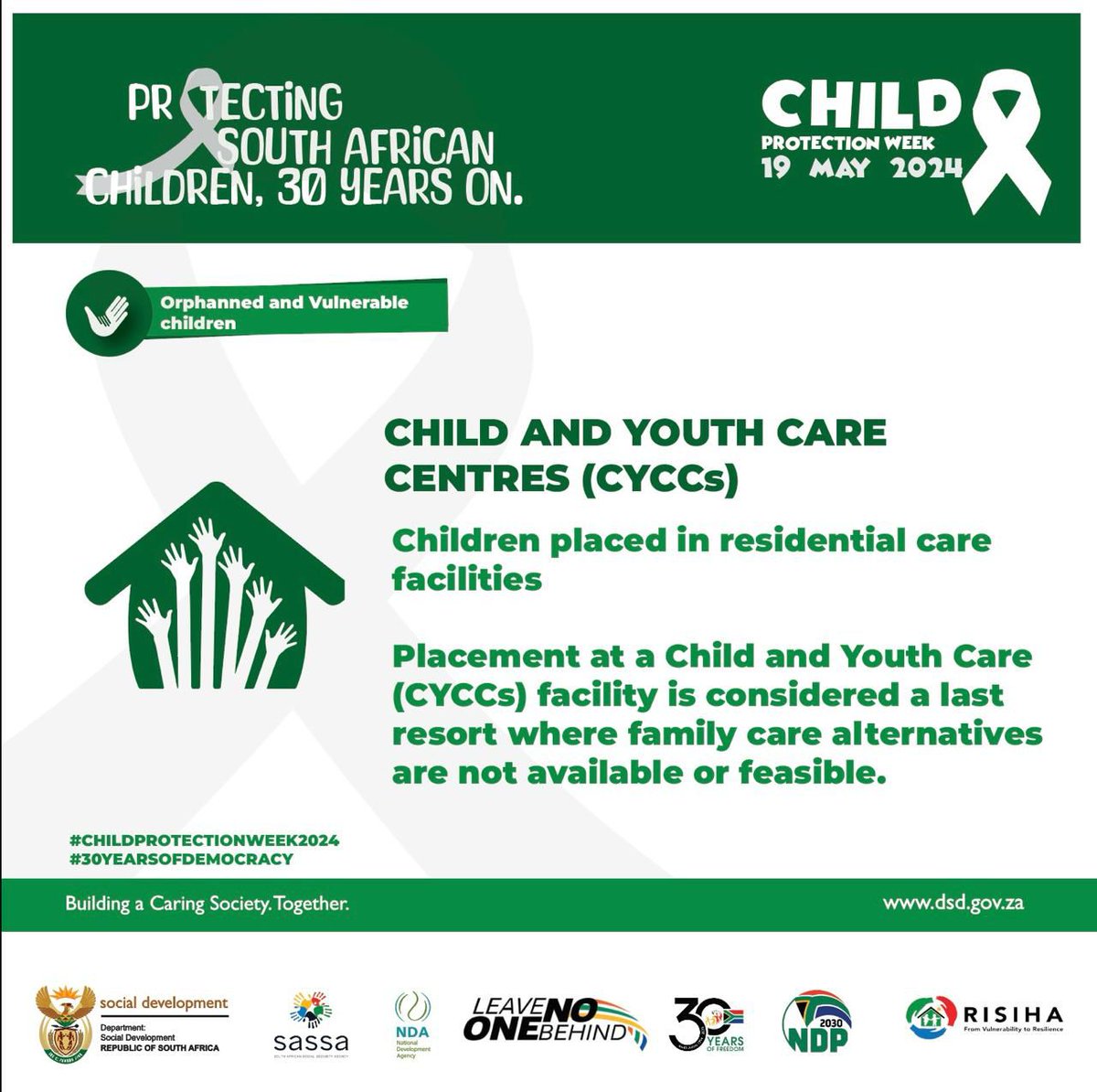 SANDF_ZA's tweet image. Child Protection Week 2024 || Protection South Children, 30 Years On.
Infographics by Department of Social Development.

#SANDF
#ChildProtectionWeek2024