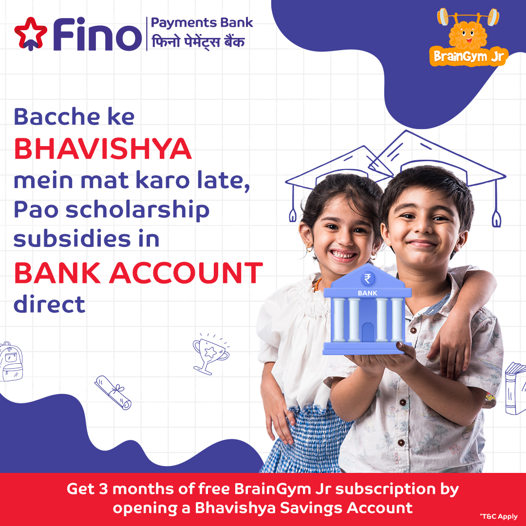Plan their future by opening a Bhavishya Savings Account early. Give a missed call to 7877788977 or click on the link bit.ly/3Kc7T1N to open an account. #FinoPaymentsBank #FikarNot #FinoBanker #DigitalBanking #SecureBanking #HarDinFino #FinoPay #AccountOpening
