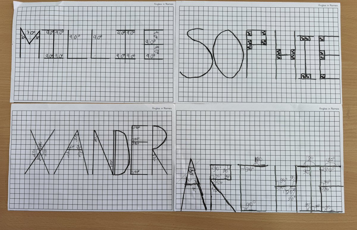 🦡 Badgers class have been consolidating their learning about angles by investigating the angles in their names! We used protractors and our angles knowledge to help us. 🦡