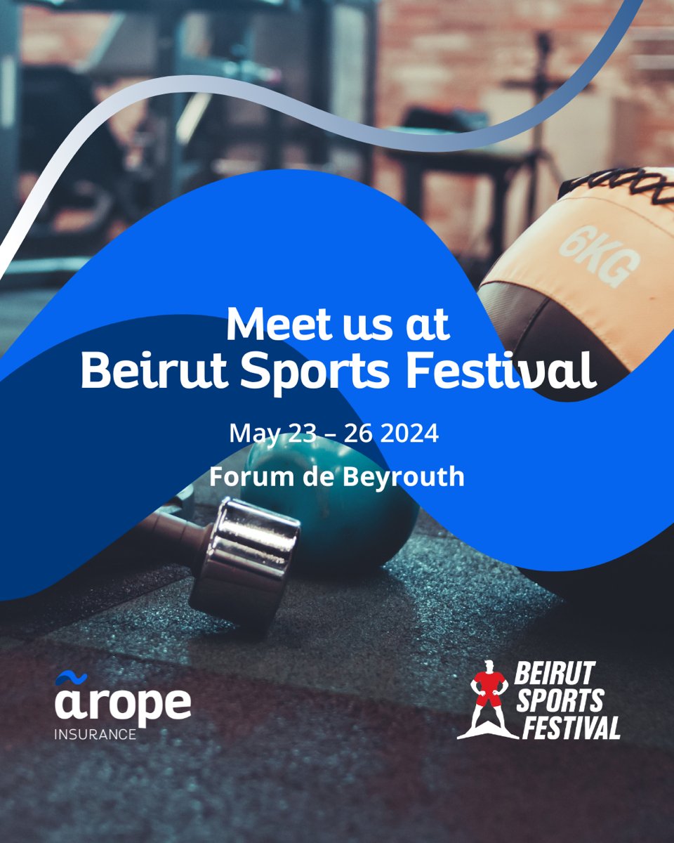 Hey sports fans🏀⚽️ We'll be at the #BeirutSportsFestival to make sure you have peace of mind while enjoying all the action. Swing by our booth for all your #insurance needs and let's chat about how we can keep you covered. See you there! #arope_insurance #50years