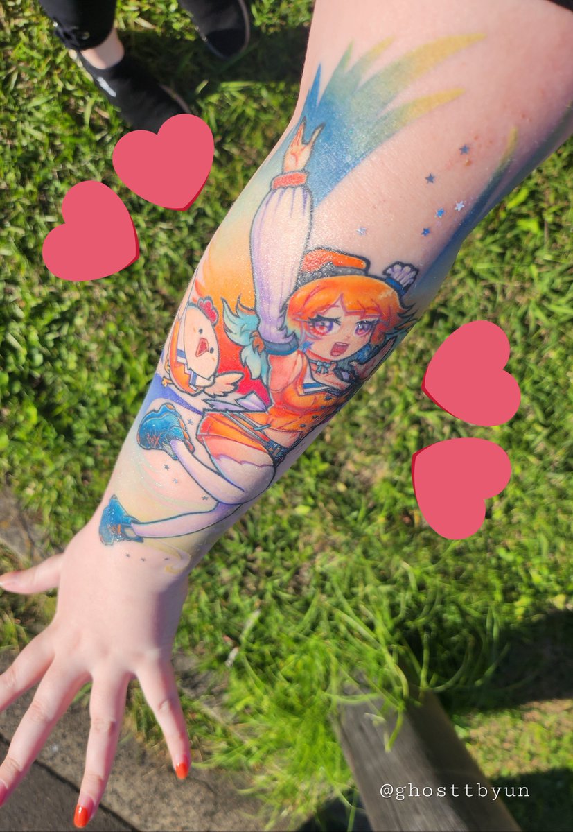 It took 30+ hours... with 4 sessions over 4 months... but! it was so worth it! My Kiara tattoo in all its glory!! It's so vibrant, and I'm proud to show it for the rest of my life 🧡 ✨️ #KFPicasso #kfp ✨️