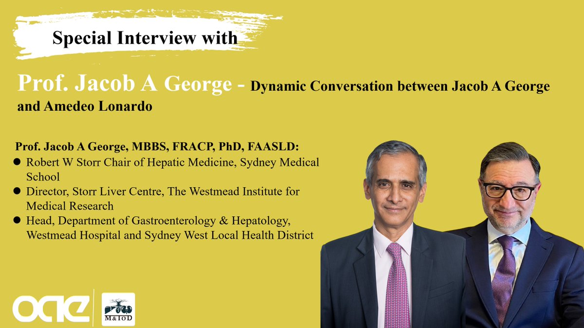 ✨M&TOD featured Prof. Jacob George in a dynamic conversation with Amedeo Lonardo. They discussed the various nomenclatures for metabolic fatty liver syndromes, such as #NAFLD, #MAFLD, #MASLD #LiverTwitter 📚Interview video: oaepublish.com/interviews/mto…