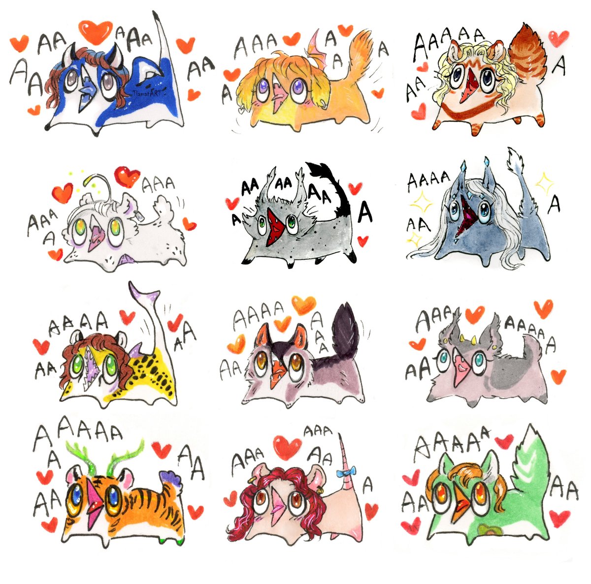 Silly doodles for my friends and supporters❤
Original idea by Beco