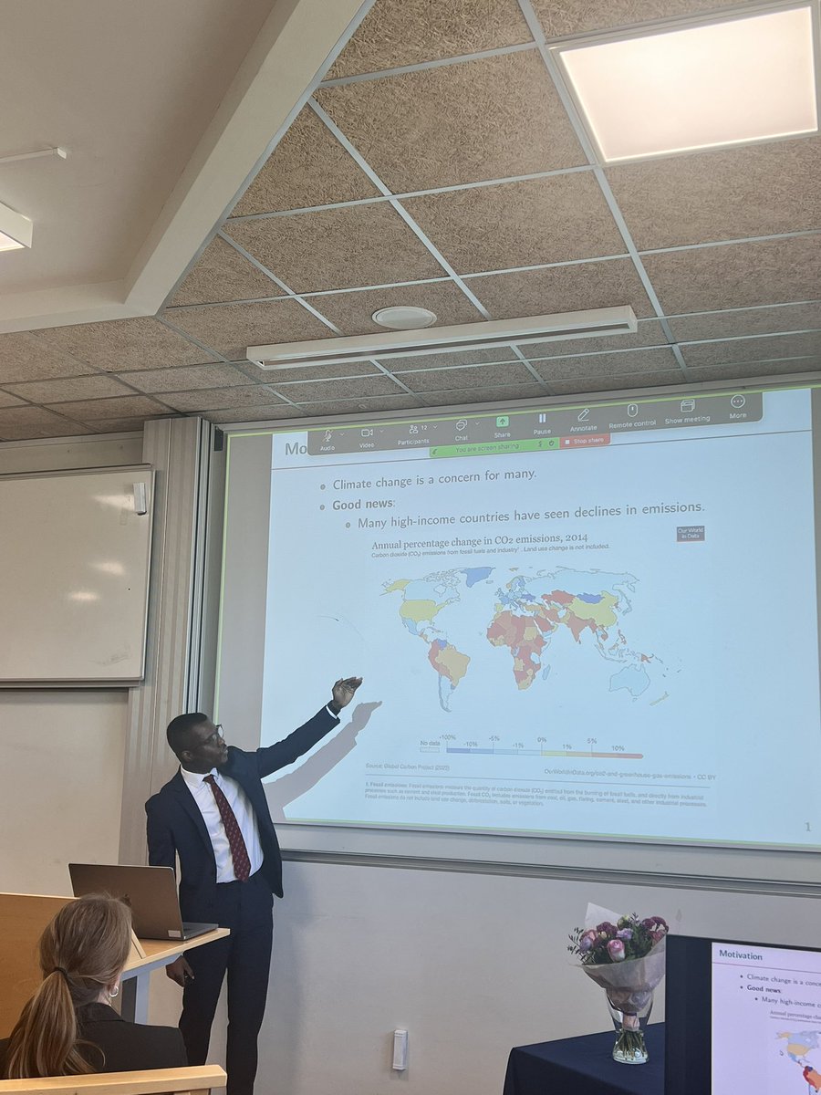 AlbertD_econ's tweet photo. I successfully defended my thesis yesterday !🍾🎈🎉

It’s titled "Carbon Footprints in a Global Marketplace: Firm-Level Insights on Trade and the environment”

 More about my research here: https://t.co/pH9esNdECh https://t.co/Iu5R74fD3N