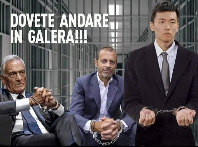 Il calcio 🇮🇹 con una #Figc che ha punito la Juve per soddisfare le esigenze di Ceferin, sbattendo fuori  A.Agnelli super vincente e futuristico e lasciando fare all'inter i loro porci comodi deve fallire prima di subito !
#Gravinaout #Chinèout 
#Pignoratti #Figcmafia