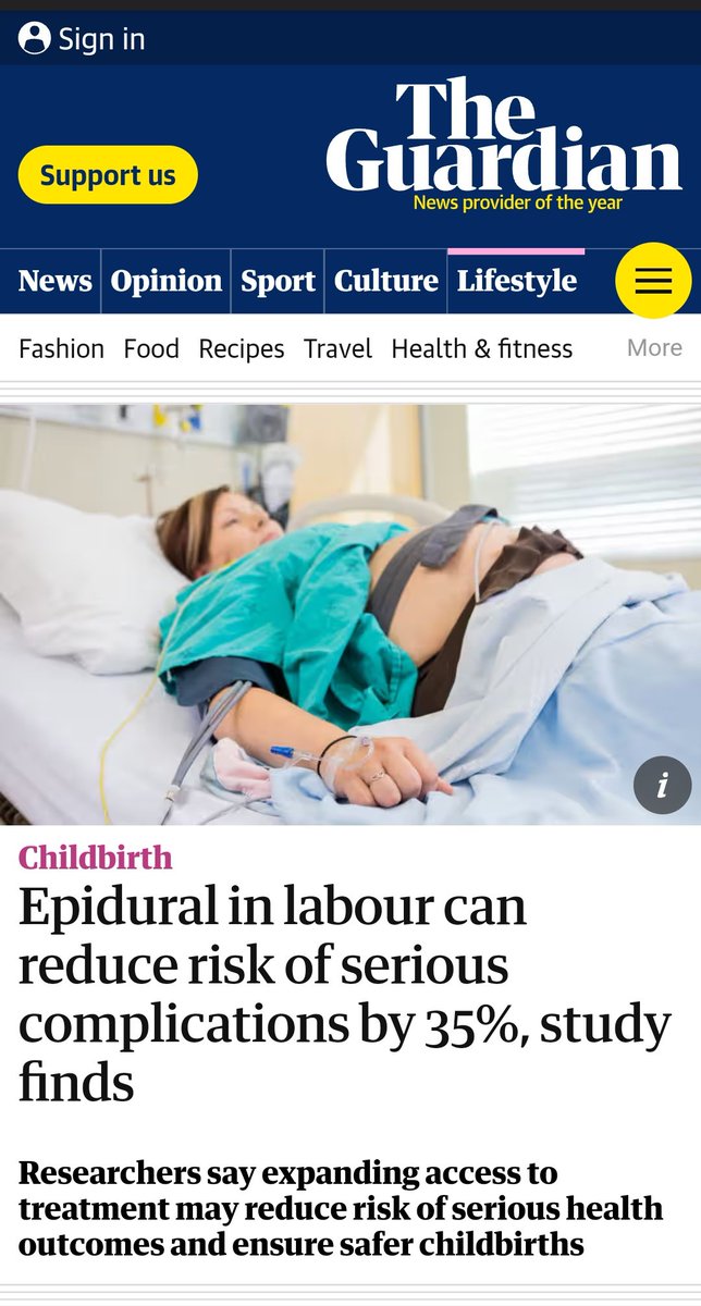 Awesome work @rjharrison79! Her massive piece of work on epidurals in labour published in @bmj_company today, and picked up by major news outlets! Labour epidurals cut the risk of serious complications by 35%!