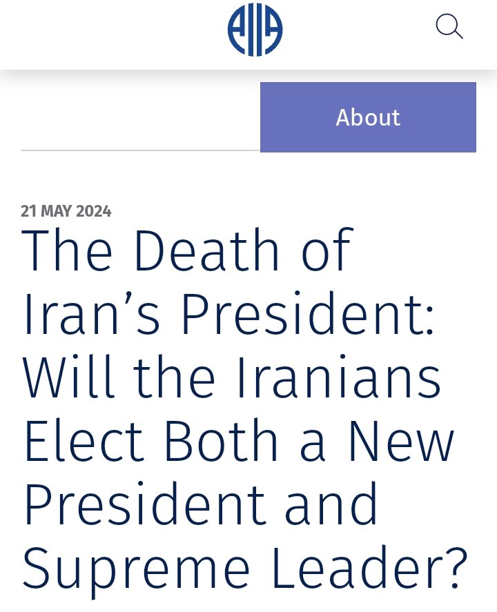 A Wonderful Analysis by Ian Dudgeon published at @UNA_Intl ♦️ Key Points 📌 The death of Iranian President Raisi and his Foreign Minister in a helicopter crash has left Iran at a critical juncture, with the regime expected to maintain its conservative and hardline stance. 📌