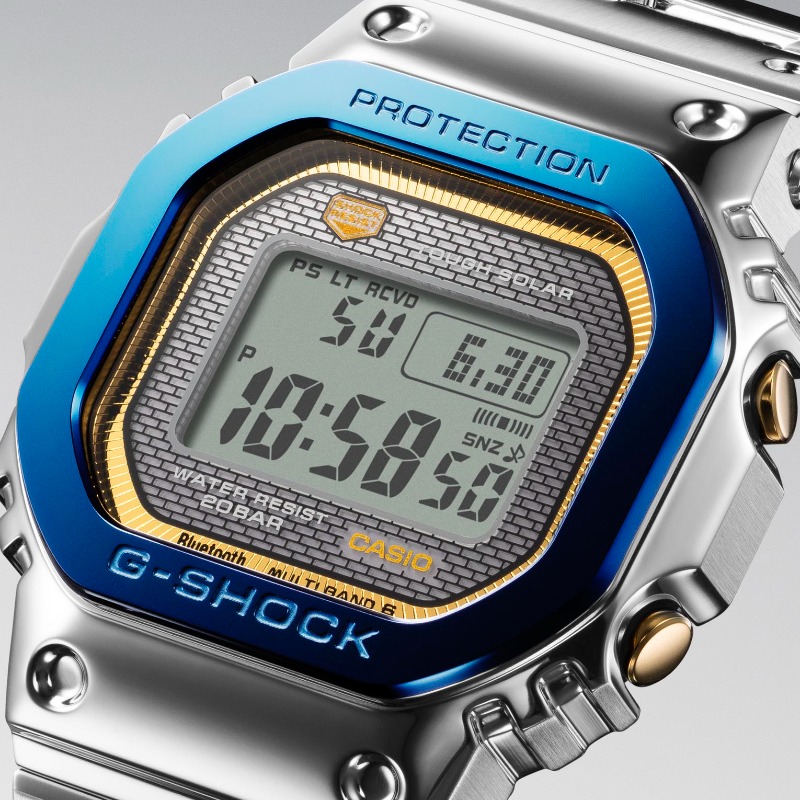 GSHOCK_OFFICIAL's tweet photo. CAISO WATCH 50th Anniversary
GOING BEYOND TIME
カシオ初の腕時計「CASIOTRON」の誕生から50年を記念したアニバーサリーモデルが登場🌅
G-SHOCK GMW-B5000SSは、ブルー×ゴールドのアクセントカラーを纏い、 CASIOTRON初号機をオマージュしたフルーテッドデザインを採用しています 。
#casio50th