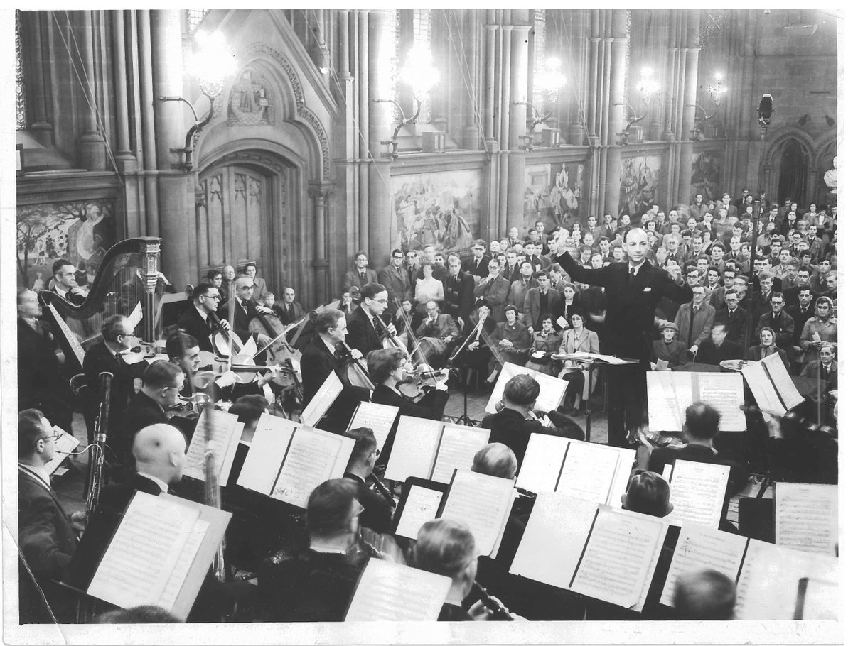 Throwback Thursday! Today we’re looking back to October 1950 when we were known as BBC Northern Orchestra. Here we are with conductor Joseph Post at the Mid Day Proms in Manchester Town Hall.