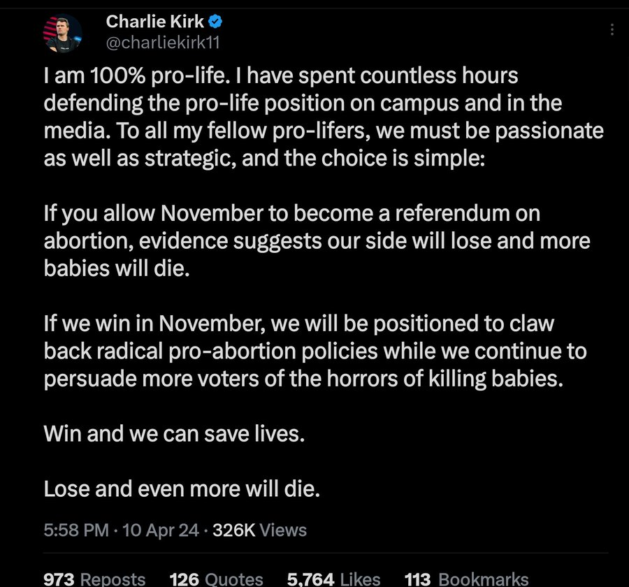 Maybe #TrumpTerrorist and #VaginalDryness sufferer #CharlieKirk should have a chat with his fellow Trump terrorist, #DeadbeatDad and #AbortionPillSmoothie maker #JasonMiller.
