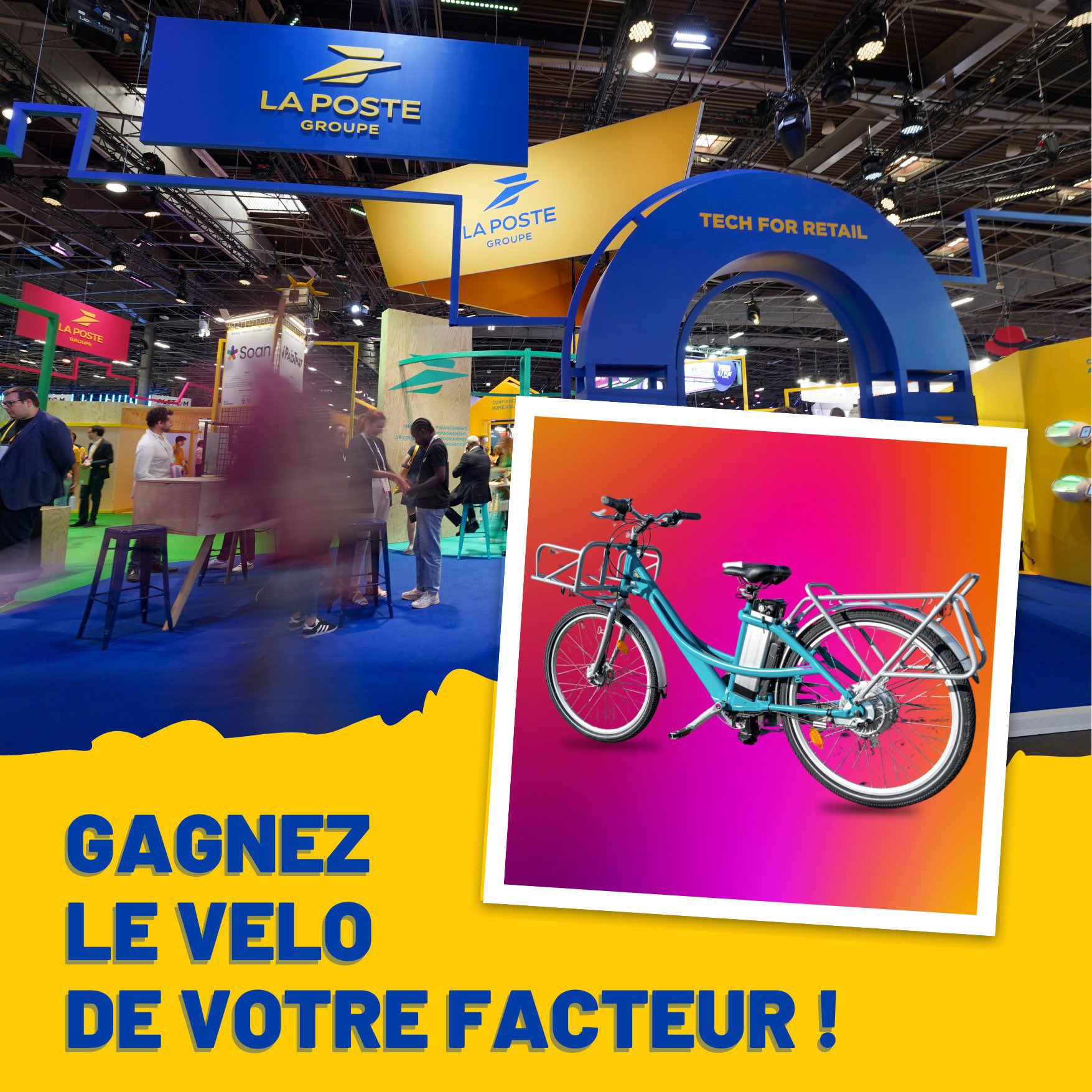 X La Poste Groupe Jeu Concours Vivatech GroupeLaPoste Gagnez le velo electrique de votre facteur LaPoste Pour participer c est simple RT likez ce tweet et mentionnez un ami