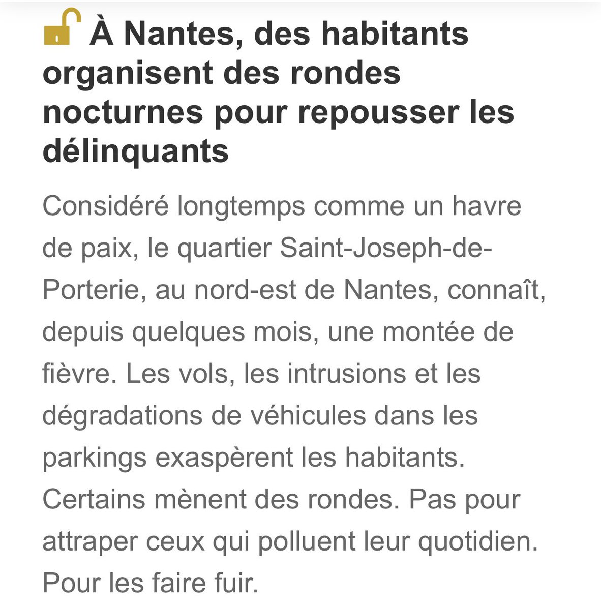 🔴 Encore un quartier de #Nantes abandonné à la délinquance et à la violence. Nous sommes allés à la rencontre des habitants de Saint-Joseph-de-Porterie et avons saisi le @Prefet44. La ville doit maintenant organiser d’urgence une réunion avec les services de l’Etat.