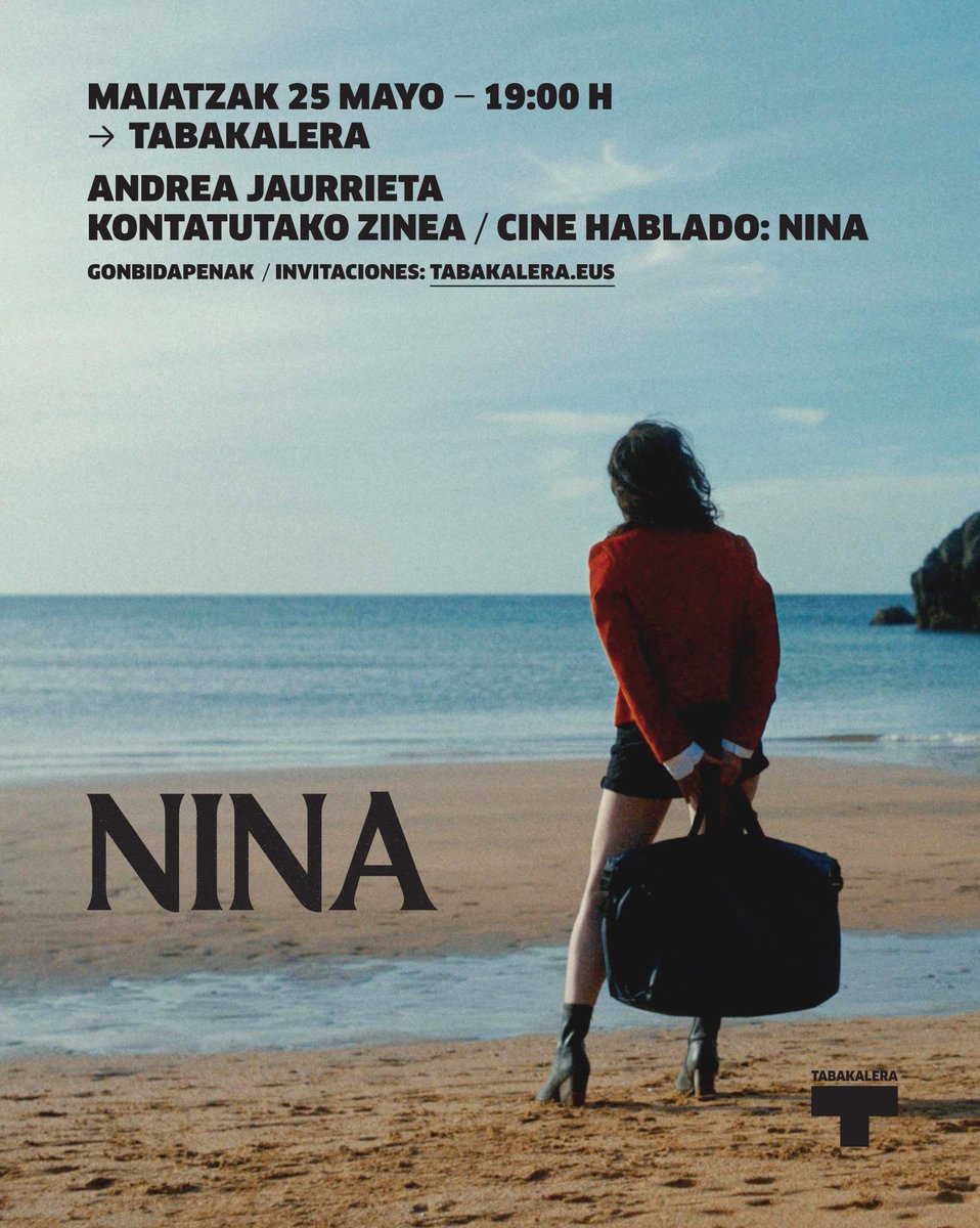 🎬🏆¿Has visto la película 'Nina' en el cine y te gustaría conocer el proceso de creación del film? 🗣️Acércate mañana a la sesión de Cine Hablado que protagonizará en Tabakalera su directora, Andrea Jaurrieta. 📍Cine 🕓 19:00 tabakalera.eus/eu/kontatutako…
