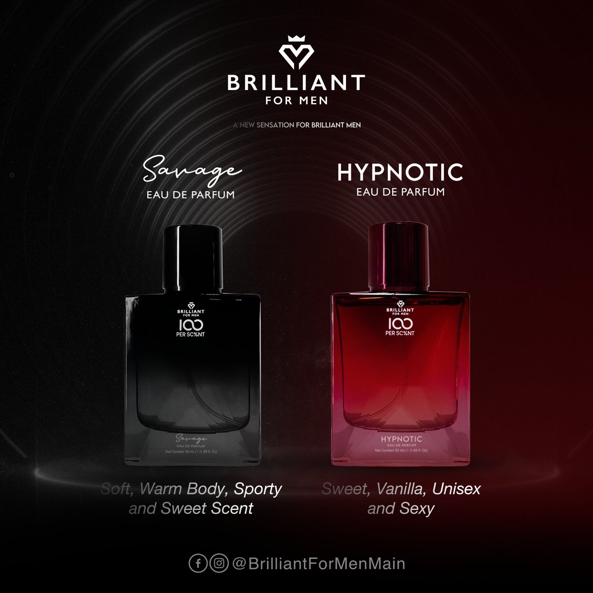 THE SCENT THAT MATCHES YOUR VIBE! 🤩

Experience our woody spicy fragrance and celebrate modern manliness which creates a journey that lasts and excites. 😊

Get yours now for only PHP 350.00 SRP! 🛒

#BrilliantForMen 🖤
#BrilliantSkinEssentials ✨