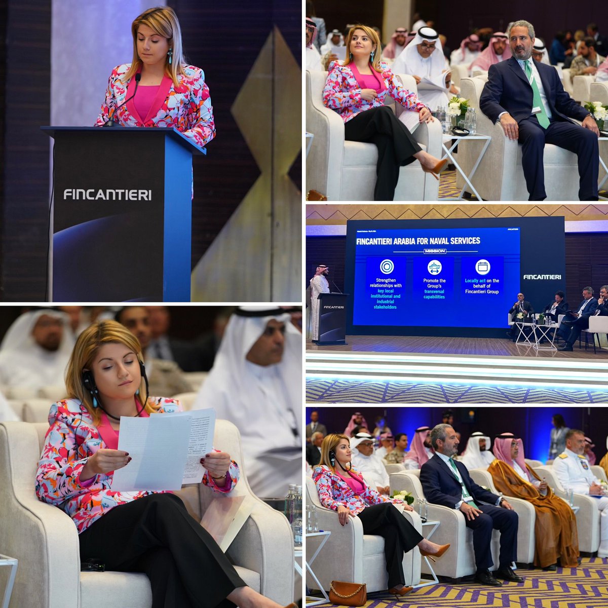 On behalf of Deputy PM @Antonio_Tajani, U/S @tripodimaria at the '@Fincantieri Industrial Conference, where the vision meets maritime excellence', in Riyadh. Important synergies of our industrial excellence in the maritime sector in #SaudiVision2030 🇮🇹🇸🇦.