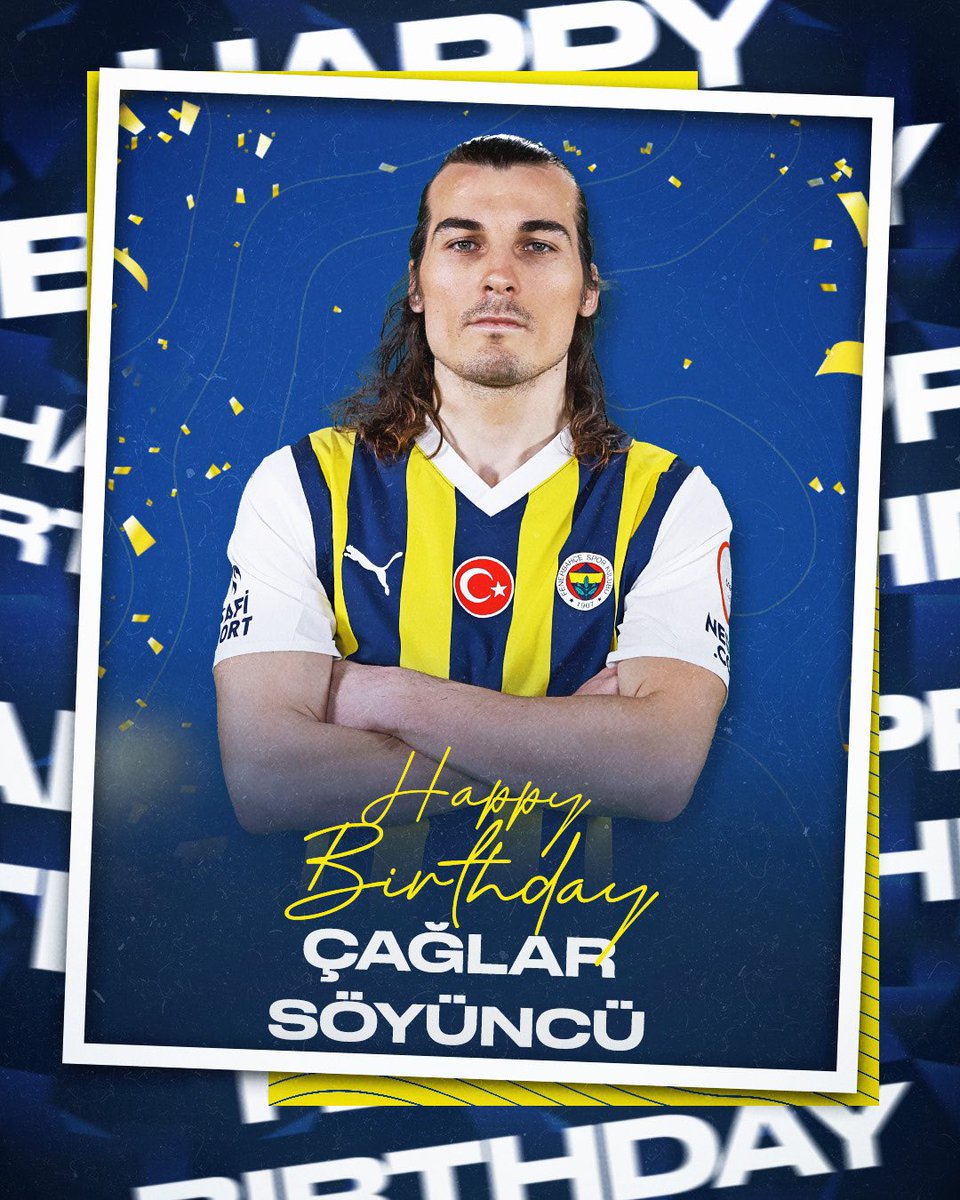 Bugün futbolcumuz Çağlar Söyüncü’nün doğum günü. Mutlu yıllar Çağlar! 🎂 🎉