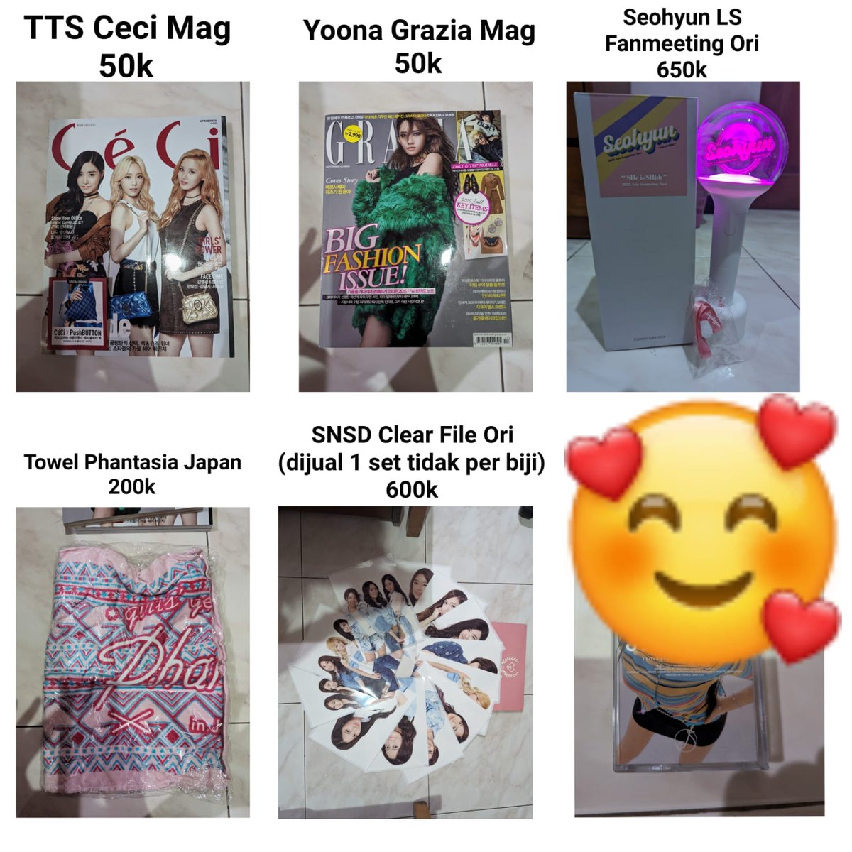 vstitch0805's tweet photo. Hai mau WTS KolPri Ya 
Towel GG Phantasia Japan 200k
TTS Ceci Magazine 50k
Yoona Grazia Magazine 50k
Seohyun LS Fanmeeting Ori 650k
Clearfile SNSD ori *(dijual 1 set tidak per pc)* 600k
Minat bisa japri ya 😊 
Thank you 🙏
#SNSD #SBTGG #GirlsGeneration #GG https://t.co/wWhRjeDe5Q