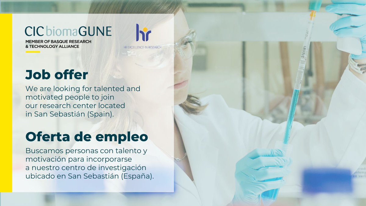 CICbiomaGUNE's tweet image. 📣 𝐖𝐞 𝐚𝐫𝐞 #𝐡𝐢𝐫𝐢𝐧𝐠!

✅ Available opening position for a Marie Sklodowska Curie #postdoctoral #fellowship in Spain
🗓️ Deadline 2024-07-15
👉 To Apply bit.ly/4awtTiE

#CICbiomaGUNEjoboffers #job #work #empleo #biomaterials #chemistry #biotechnology #biology