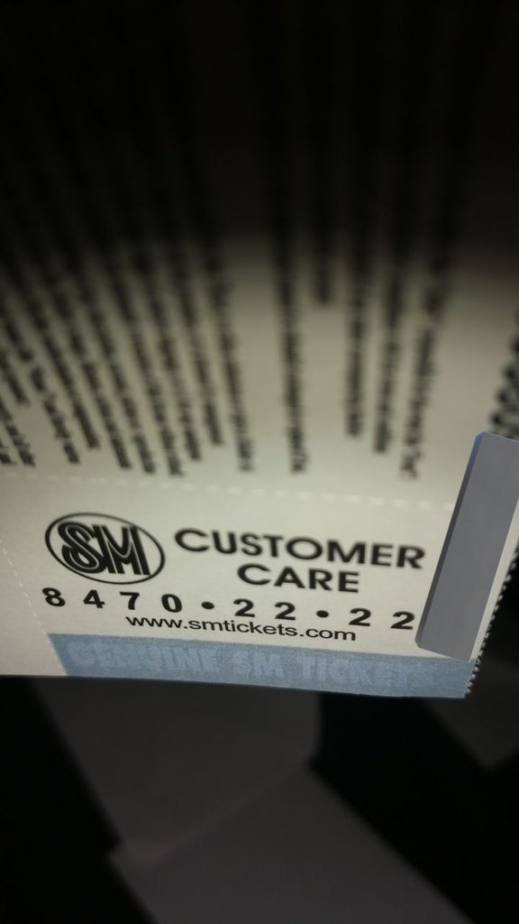 How to confirm if your ticket is authentic?

Infront, there is a sm logo and at the back, there is “genuine sm tickets” both can be seen with bright light. 

Scan the qr code, it should match the codes that are placed below the row/seat/section.