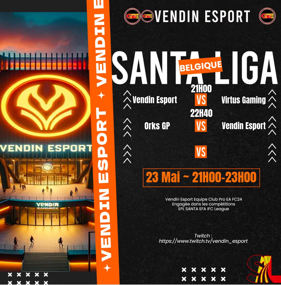 👋Salut à tous👋

⚽️🇧🇪 Voici nos matchs de la soirée @SantaBelgique 🇧🇪⚽️