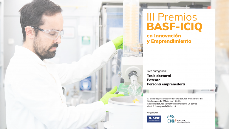 📣 Oberta la convocatòria dels III Premis BASF-ICIQ en Innovació i Emprenedoria Organitzats per @BASF_ES i @ICIQchem, el certamen contempla 3 categories: ▪️ Millor Tesi Doctoral ▪️ Millor patent ▪️ A l'emprenedoria 🗓️ Fins al 31/5 ℹ️ Consulta les bases: ow.ly/lRNJ50Rkqkp