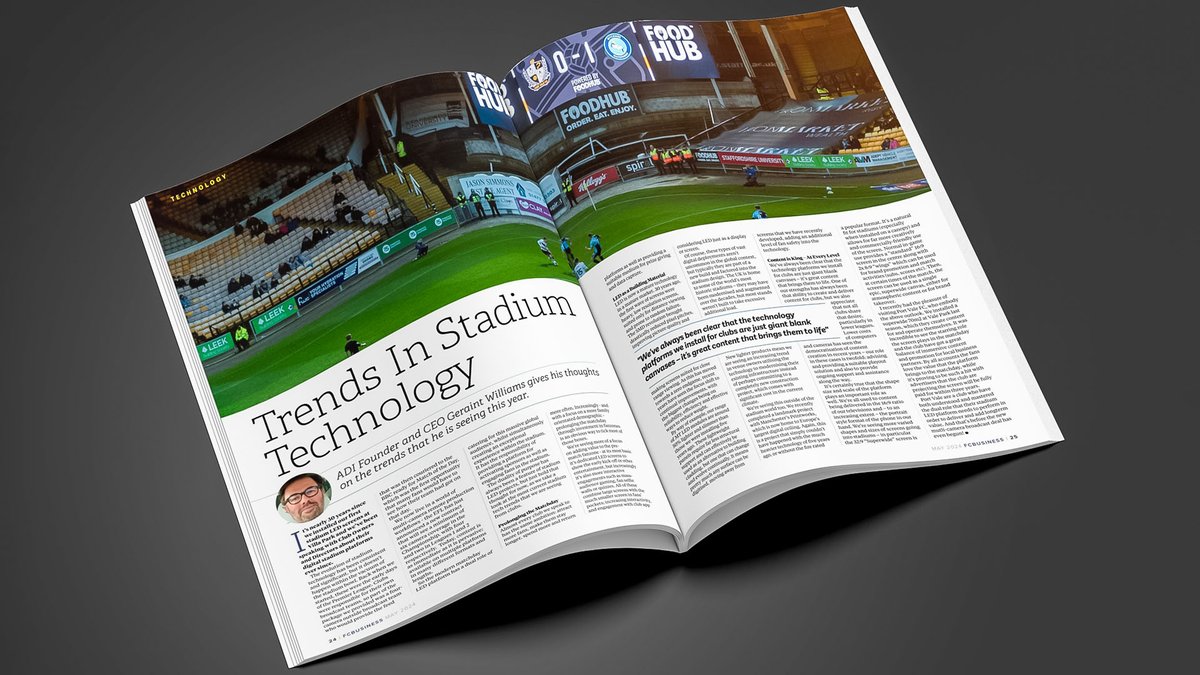 ADI_LED's tweet image. This month&apos;s @fcbusiness features an article by our Founder and CEO, Geraint Williams, discussing how you can optimise your LED solutions to prolong matchdays - enhancing #fanexperience and offering lucrative #commercialsolutions for brands and sponsors🔥

go.adi.tv/fcb