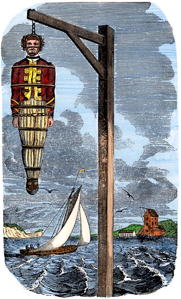 This day in 1701, Captain Kidd was executed by hanging. Privateer and semi legendary swashbuckling pirate. Born William Kidd in Scotland in 1645. The belief that he had left buried treasure contributed significantly to his legend #History 🏴‍☠️