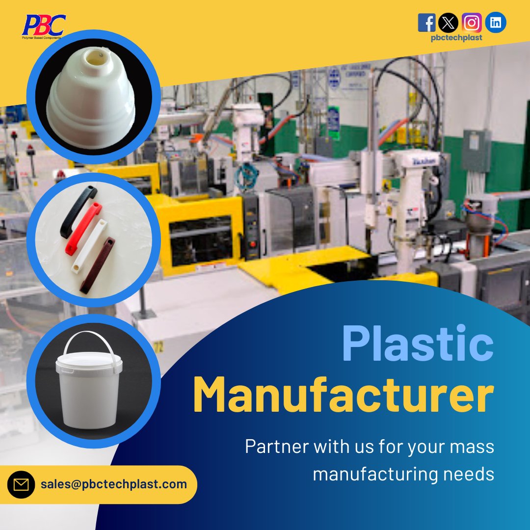pbctechplast's tweet image. Partner with us for mass manufacturing needs.

Reach us at sales@pbctechplast.com

#MoldDevelopment #PrintingTechniques #pbctechplast #injectionmolding #manufacturing #plasticmanufacturer #foodcontainers #automobilecomponents #fancomponents #ceilingfancanopy #bottleholder