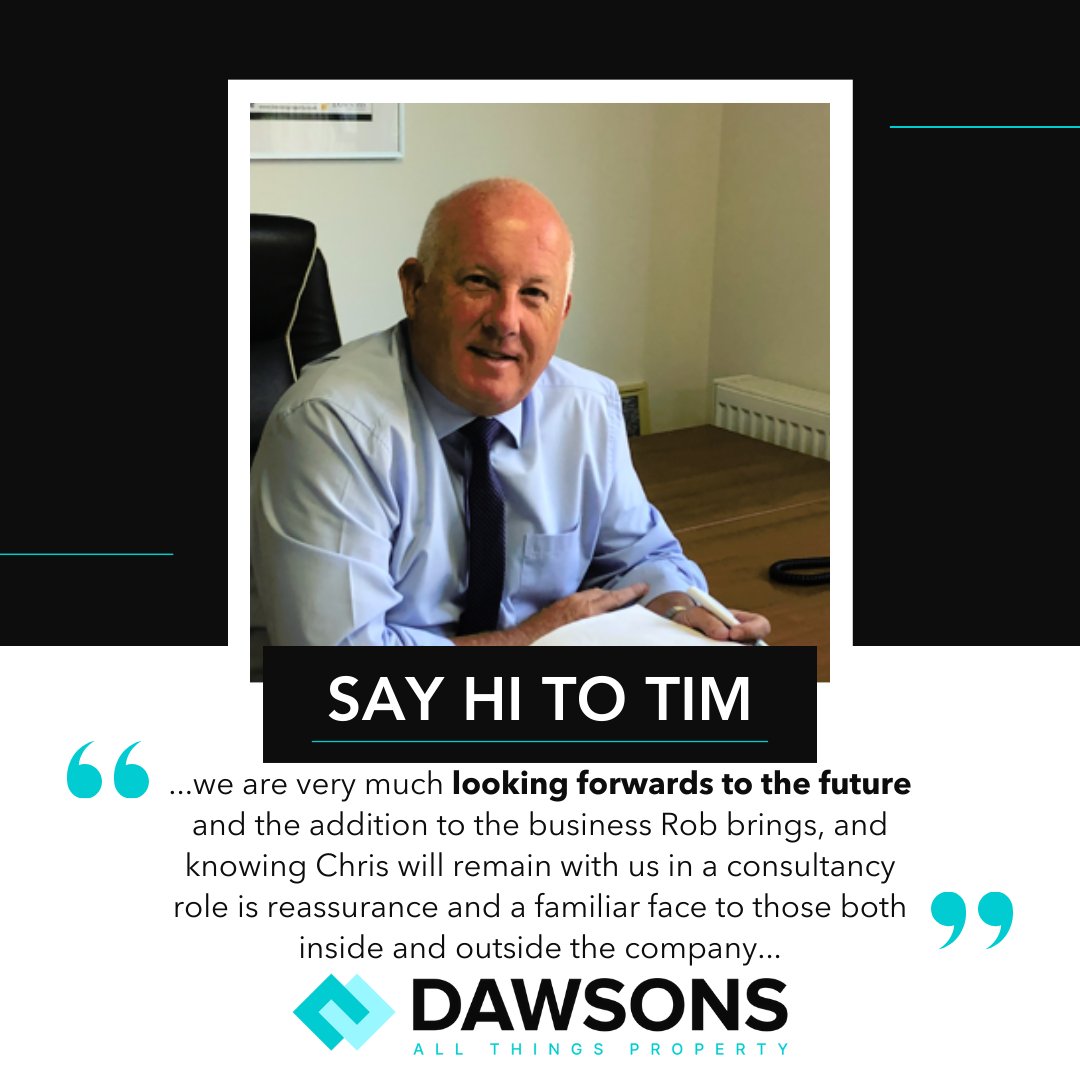 🙋‍♂️ 𝗛𝗶 𝗧𝗶𝗺 Tim will maintain his responsibilities heading up our Land & New Homes department, while taking on a more operational role within the company. Find out more about more about our latest new #LeadershipTeam here >> dawsonsproperty.co.uk/blog.php