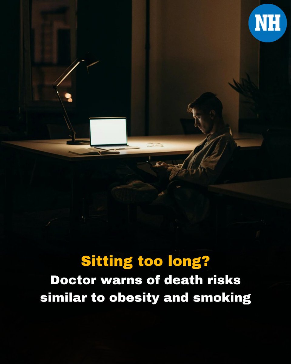 NH_India's tweet image. Prolonged sitting heightens the risk of diabetes, heart disease, cancer, and premature death, akin to smoking or obesity, warns Dr. Sudhir Kumar, a neurologist from Indraprastha Apollo Hospital.
#SitLessMoveMore #HealthyHabits #BreakTheSittingCycle #StandUpForHealth