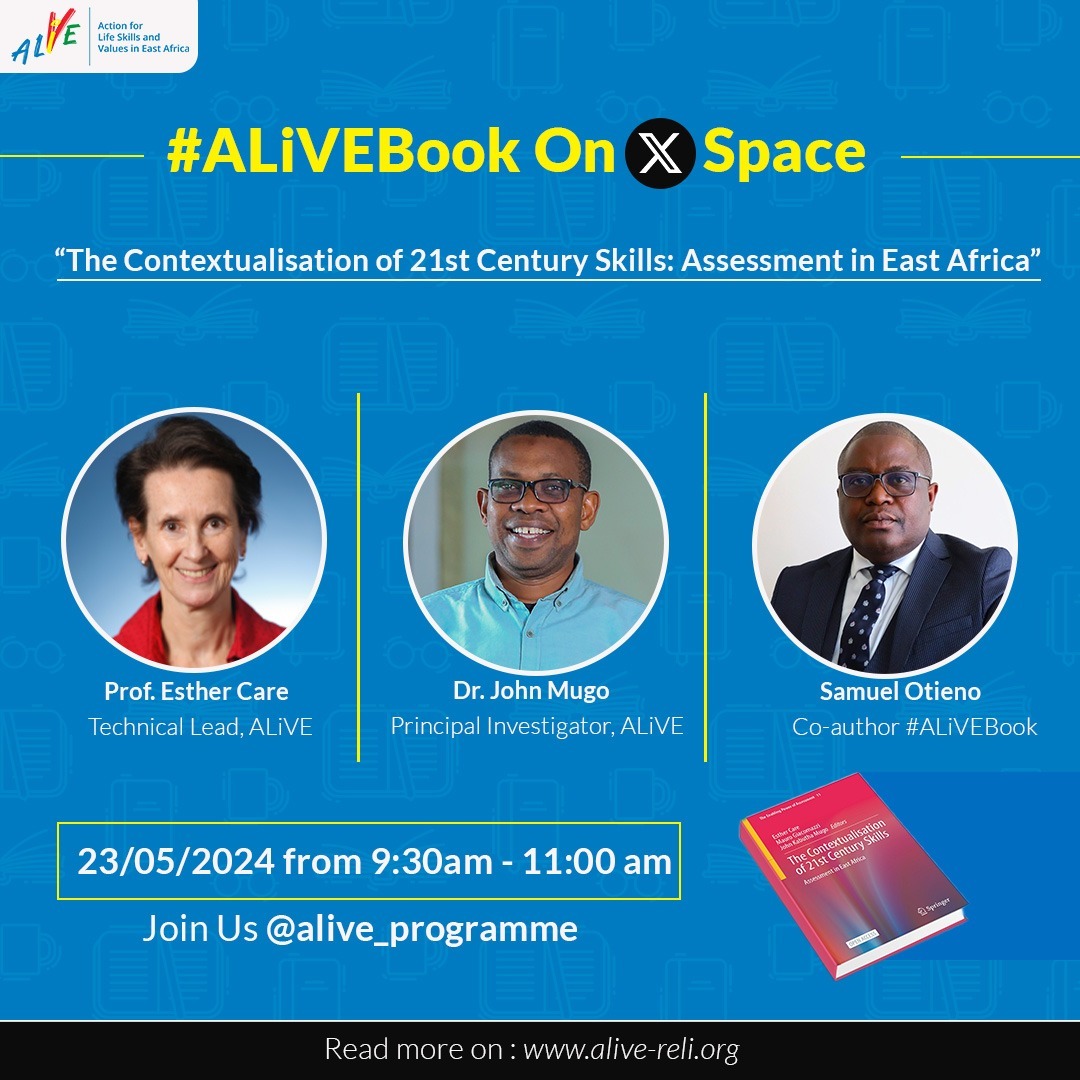 We are having a conversation around the ALiVE book which I am privileged to have co-authored a chapter. The books is a must read for all those working or  interested in 21st Century skills incorporation in ethe education systems and assessments. The book is open source.