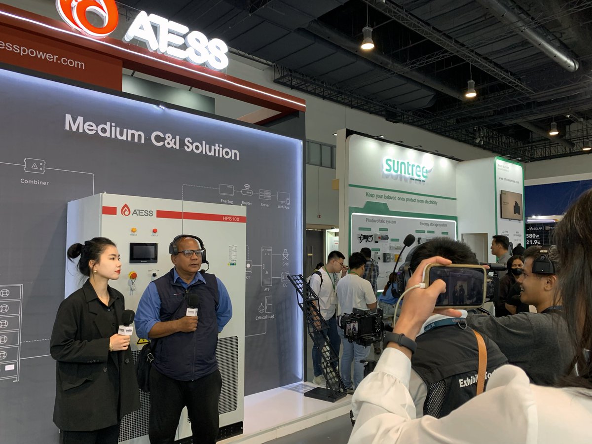 AtessPower's tweet image. Relive #ATESS highlights from #SolarStorageLivePH 2024! Visitors flocked to explore our Medium C&amp;amp;I Solutions with 30-150 kW #hybridinverters, ensuring uninterrupted power and supporting up to 600kW capacity. We also caught media attention, creating memorable moments. #ESS