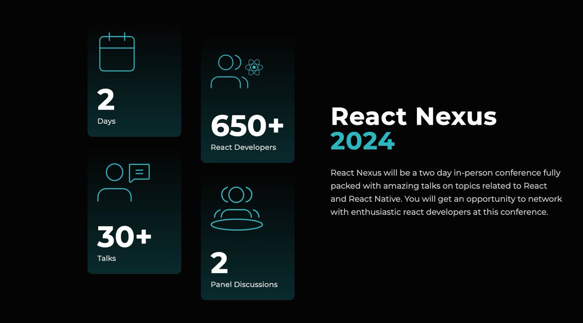 Folks, You don't want to miss the @ReactNexus , 2024... as I got 2 FREE tickets 🎟️ to Giveaway 🎊

To Participate:

- ❤️ Like this post
- Post a 👋 in the comment below. Also, feel free to tag a friend you want to take along.
- 🔁 Repost(RT) it.

Result out: Friday 12:30 PM(IST)