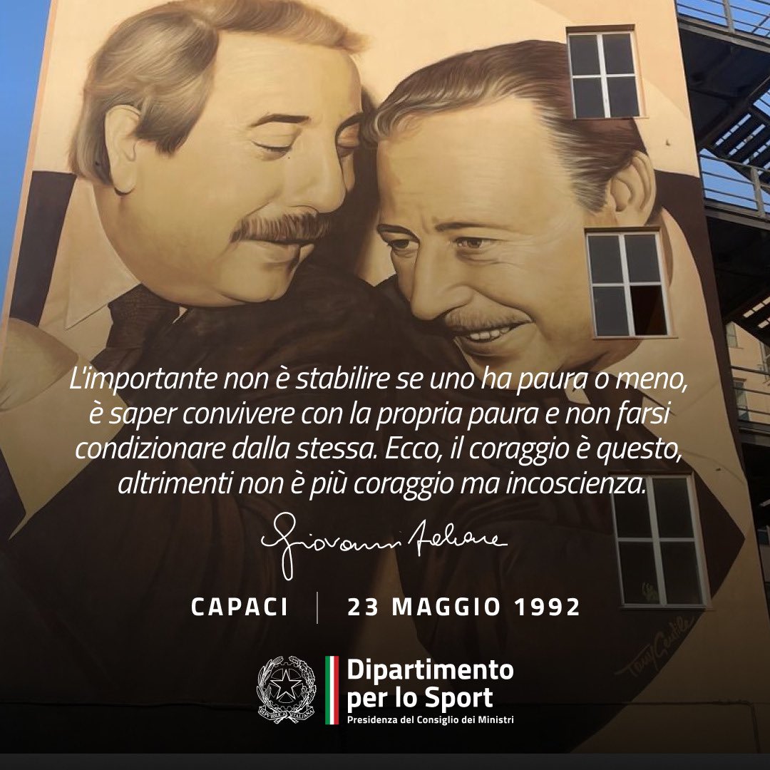 Il 23 maggio del 1992 la mafia uccideva a Capaci il giudice Giovanni Falcone, sua moglie la magistrata Francesca Morvillo e gli agenti di scorta Vito Schifani, Rocco Dicillo e Antonio Montinaro. #Capaci