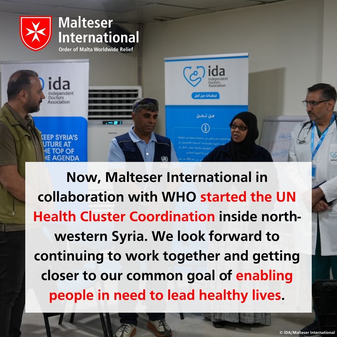 Malteser International (@malteserint) on Twitter photo In collaboration with <a href="/WHO/">World Health Organization (WHO)</a>, #MalteserInternational has started the UN Health Cluster Coordination inside north-western #Syria. An initial meeting took place this month with the WHO Health Cluster Coordination Team in a hospital run by our partner <a href="/IndDoctorsAsso/">IDA - منظمة الأطباء المستقلين</a>. <a href="/GERonSyria/">Clemens Hach</a> In collaboration with <a href="/WHO/">World Health Organization (WHO)</a>, #MalteserInternational has started the UN Health Cluster Coordination inside north-western #Syria. An initial meeting took place this month with the WHO Health Cluster Coordination Team in a hospital run by our partner <a href="/IndDoctorsAsso/">IDA - منظمة الأطباء المستقلين</a>. <a href="/GERonSyria/">Clemens Hach</a>