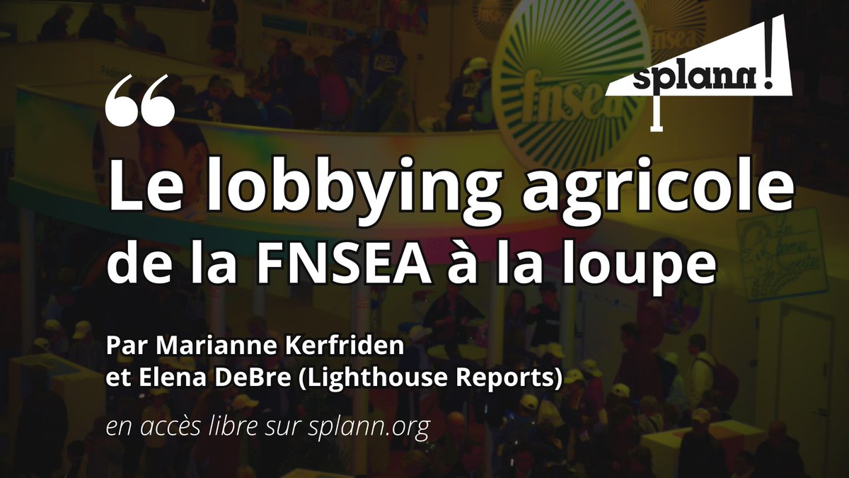 🔴 À eux seuls, quatre dirigeants de la FNSEA, dont deux Bretons, cumulent 50 mandats. De l'Anses au Cese en passant par les innombrables instances agricoles, ces cumulards défendent partout la ligne du syndicat productiviste. Avec succès !

👉 Enquête : splann.org/lobby-agricole…