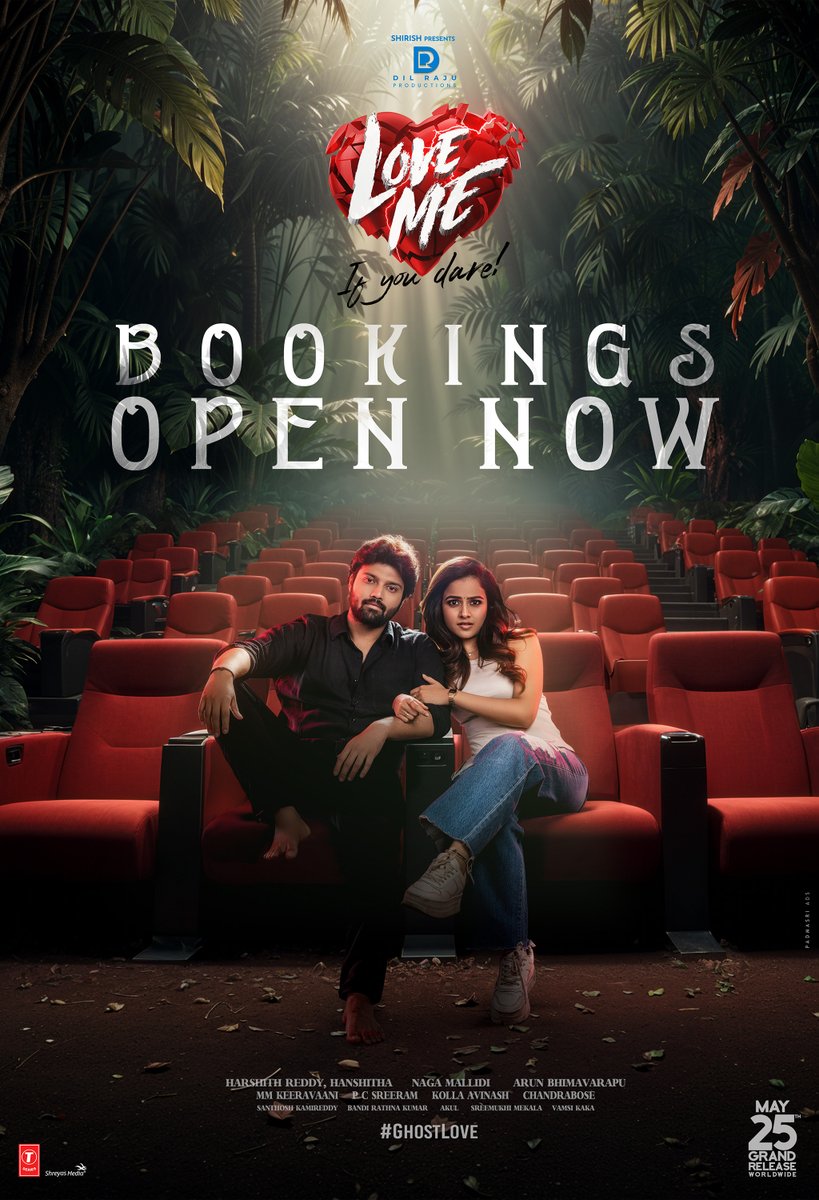 #LoveMe Bookings Open Now Directed by #ArunBhimavarapu poster design: @Ananthkancherla photo shoot: @bnaveenkalyan1 @DilRajuProdctns @AshishVoffl @iamvaishnavi04 @mmkeeravaani @pcsreeram @naga_mallidi #PadmasriAds #BNaveenKalyanPhotography