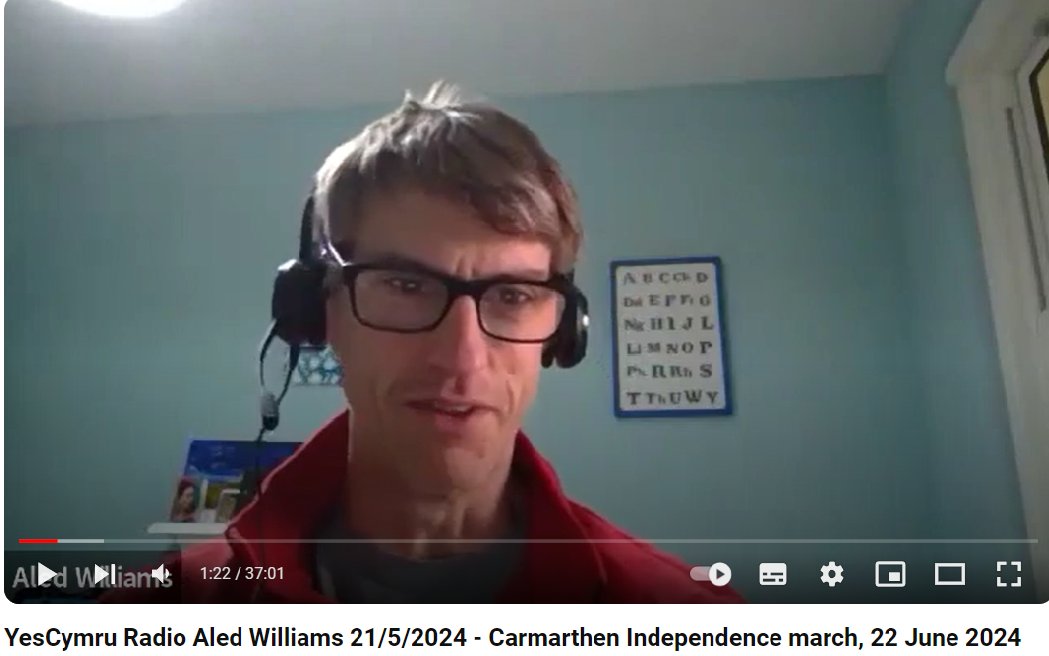 Aled Williams of @YesCaerfyrddin talks about the @YesCymru @AUOBCymru #indywales march in Carmarthen - Saturday 22 June. 🏴󠁧󠁢󠁷󠁬󠁳󠁿🚶‍♀️🚶 🎧 On your podcast apps: podcasters.spotify.com/.../Carmarthen… 📺 On YesCymru Youtube: youtube.com/watch?v=ORDvXn…
