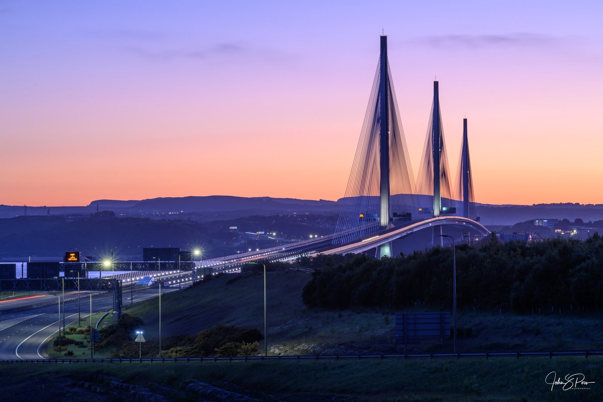 It’s another bridge pic this morning. The Queensferry Crossing against an almost clear sky.