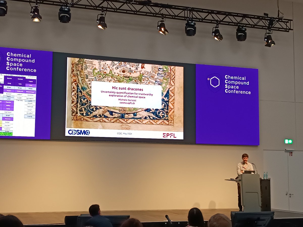 Professor Michele Ceriotti <a href="/MicheleCeriotti/">Michele Ceriotti</a> from the EPFL is now opening today's presentation set with a stance on uncerty quantification for trustworthy exploration of chemical space #CCSC2024