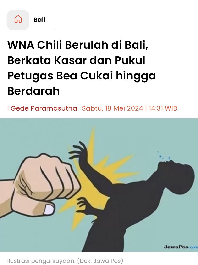 🗯️🫵👊💦 . . . . . WNA Chili Berulah di Bali, Berkata Kasar dan Pukul Petugas Bea Cukai Hingga Berdarah