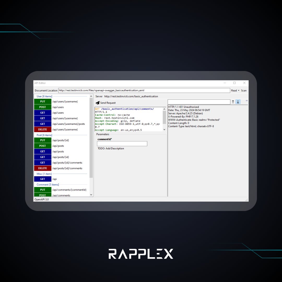 RapplexOfficial's tweet photo. 🎯Rapplex also identifies vulnerabilities in API services and generates reports accordingly.
.
.
#CyberSecurity #webdev #HackTheBox #hackathon #hackers #CYBER #DevOps #SonDakika #pentest #ios #devlife #programminghelp #illusrtation https://t.co/tMDQdG2SLl