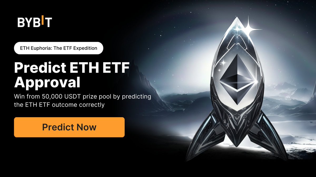 Bybit_Official's tweet photo. #ETHETF ✅

Approved OR Not Approved? 🤔

Send in your predictions and be part of the 50,000 USDT Prize Pool! 🚀

👉 https://t.co/AzeJ4Nki5v

#ETHEuphoria #Bybit #Crypto #Web3