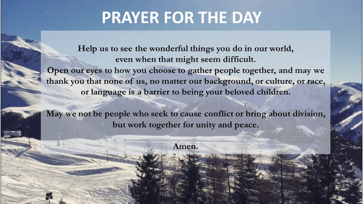 Please see our 'Prayer for the Day'.